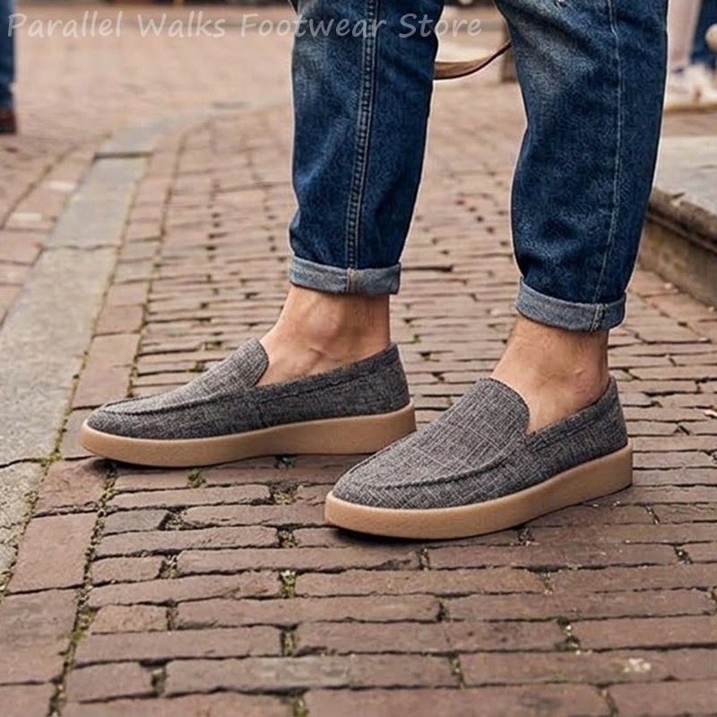 Espadrille Slip On - Zapatos tipo mocasín de lona para