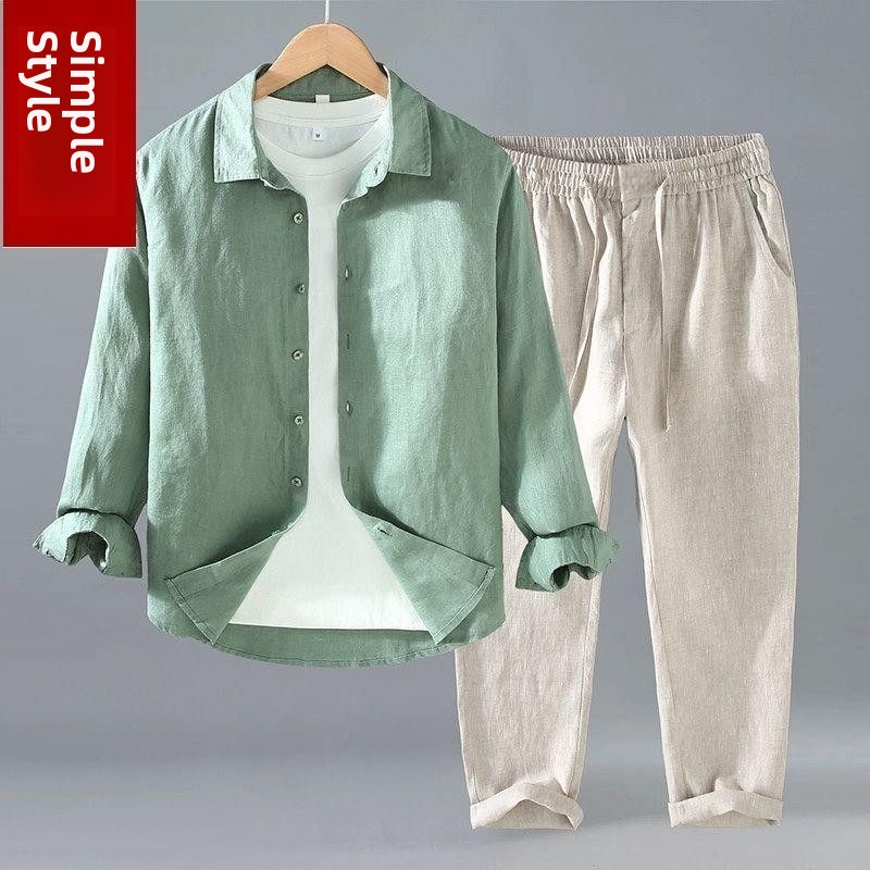 Linen Shirt Breathable - Conjunto de Dos Piezas de Camisa