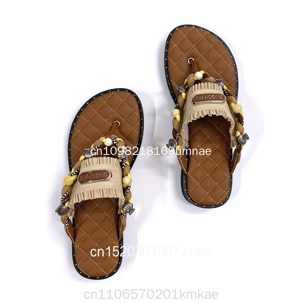 Nuevas Pantuflas Tejidas Retro - Flip Flop Leather Men reseña y precio