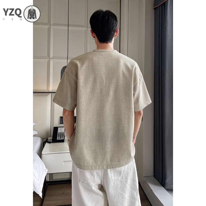 Camiseta de manga corta para h - Linen Shirt Breathable reseña y precio