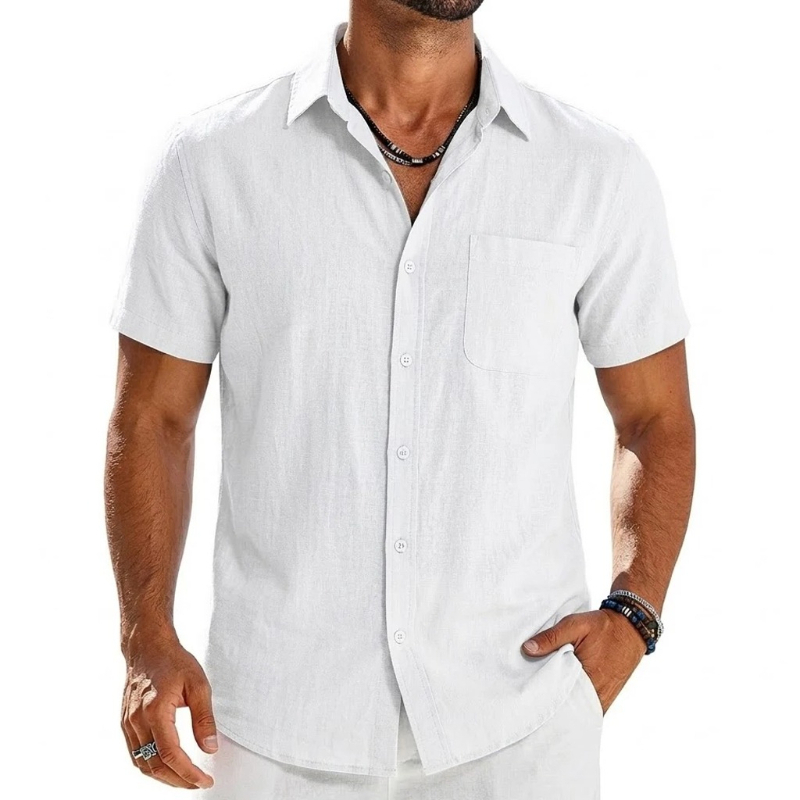 Camisetas de Manga Corta de Co - Linen Shirt Breathable reseña y precio
