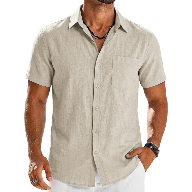 Camisetas de Manga Corta de Co - Linen Shirt Breathable reseña y precio
