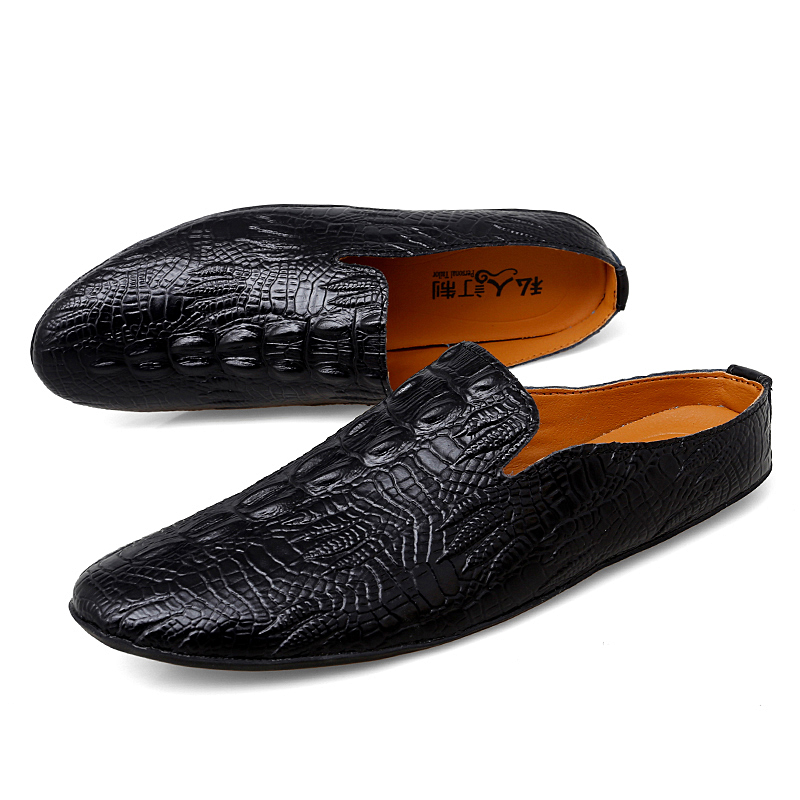 Mocasines de piel con patrón d - Flip Flop Leather Men reseña y precio