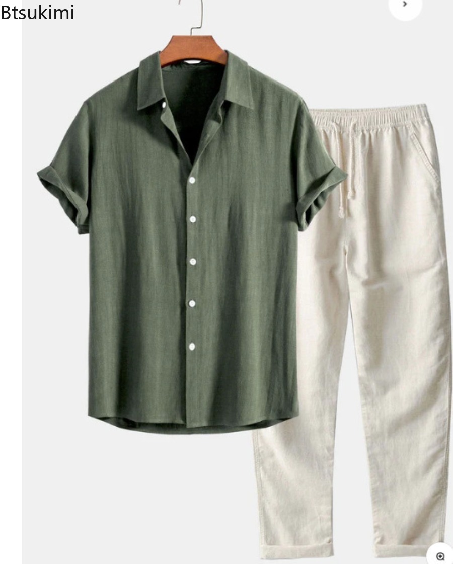 Conjunto de Dos Piezas para Ho - Linen Shirt Breathable reseña y precio
