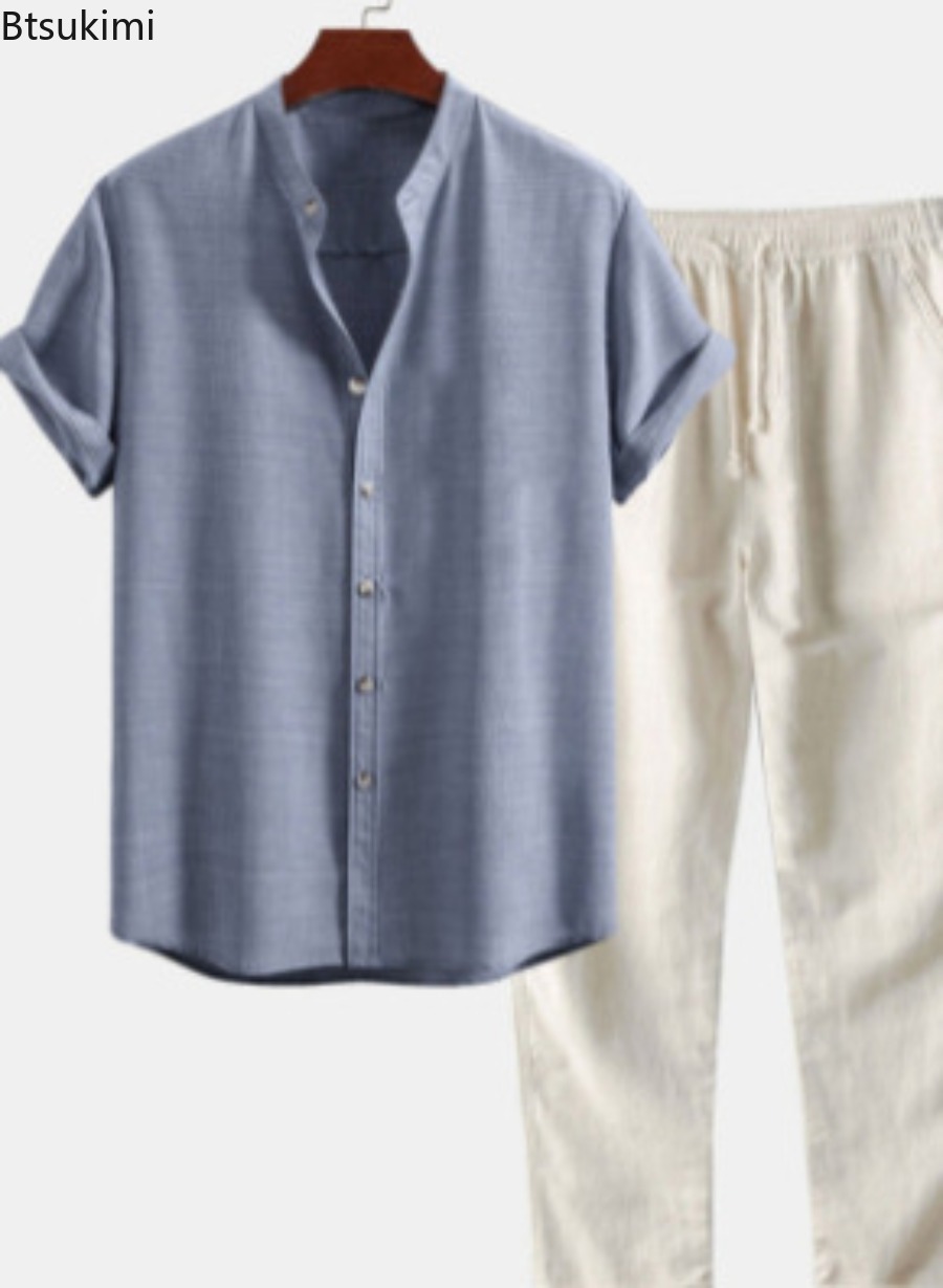 Conjunto de Dos Piezas para Ho - Linen Shirt Breathable reseña y precio