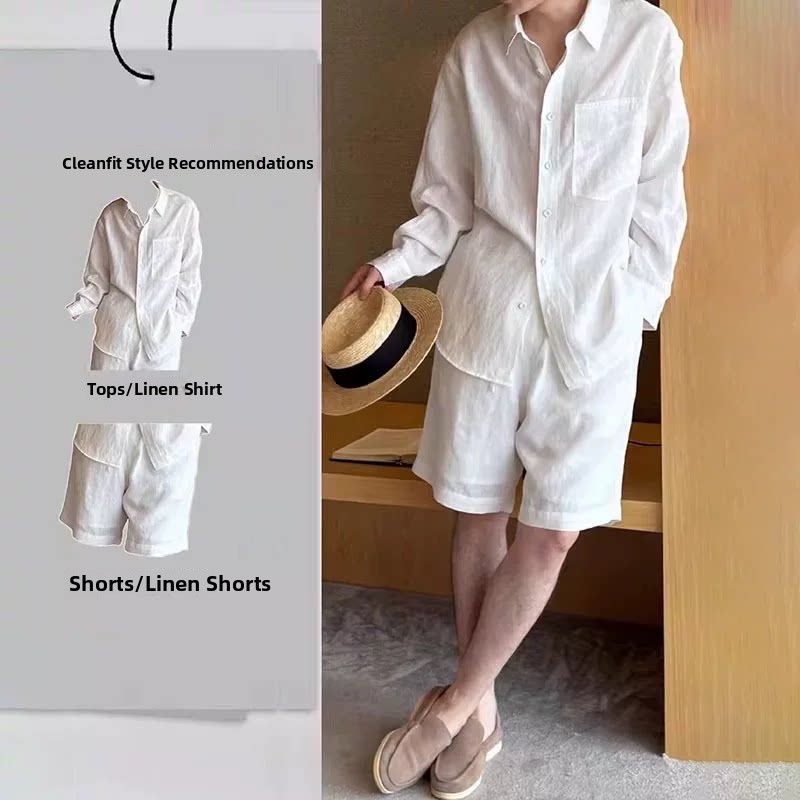 Conjunto de Lino de Verano a l - Linen Shirt Breathable reseña y precio