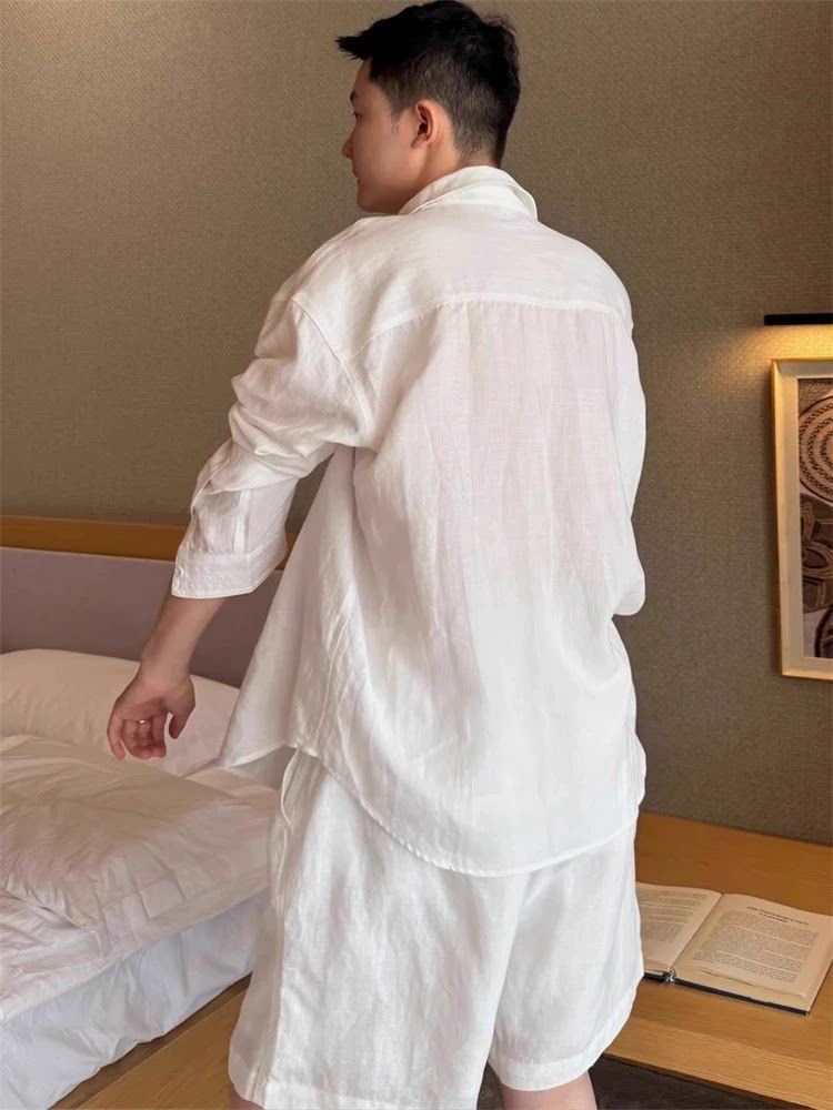 Conjunto de Lino de Verano a l - Linen Shirt Breathable reseña y precio