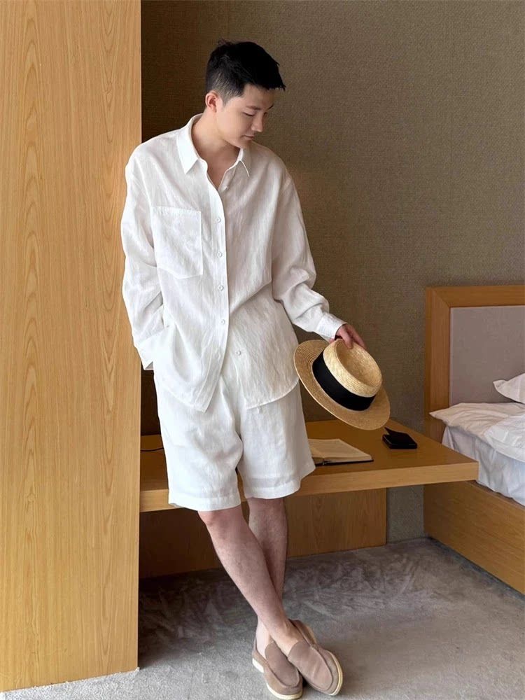 Conjunto de Lino de Verano a l - Linen Shirt Breathable reseña y precio