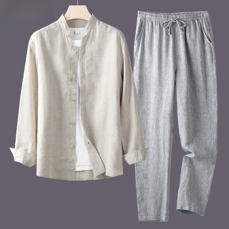 Camisa blanca de manga larga y - Linen Shirt Breathable reseña y precio