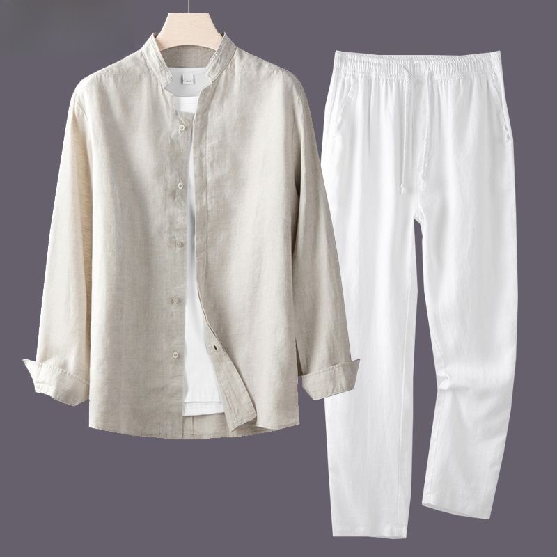 Camisa blanca de manga larga y - Linen Shirt Breathable reseña y precio