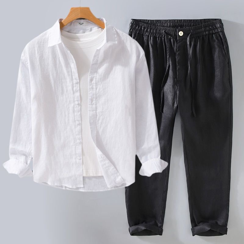 Conjunto de Lino Puro de Alta  - Linen Shirt Breathable reseña y precio