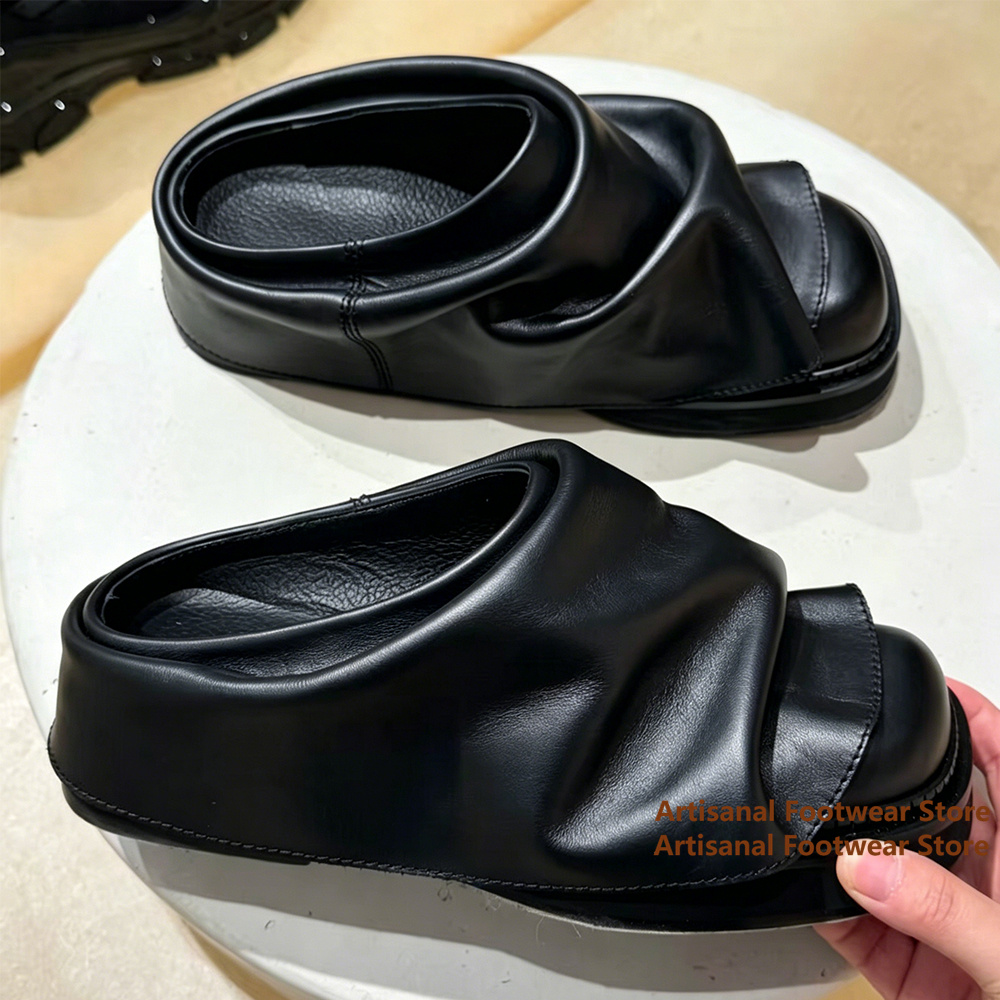 Mules de cuero suave con efect - Flip Flop Leather Men reseña y precio